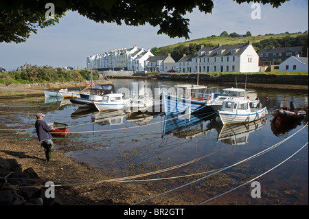 The harbour at Cushendun, County Antrim, Northern Ireland. Stock Photo