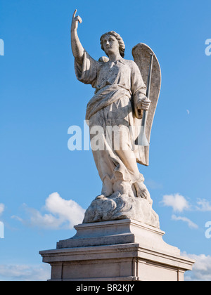 A sculpture of an angel on the Fleurie graveyard in Beaujolais, France. Stock Photo