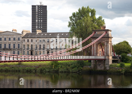 South Portland Street Suspension Bridge in Glasgow, Scotland Stock Photo
