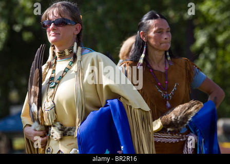 Dayton, Tennessee - Performers taking part in a powwow in Dayton, Tennessee. Stock Photo