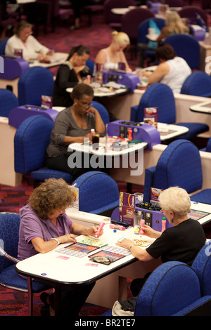 Mecca Bingo UK bingo company. People playing Bingo at Catford Bingo Hall, London, UK. Photo:Jeff Gilbert Stock Photo