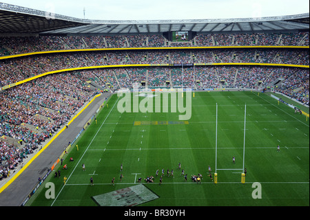 View inside a full Twickenham Stadium, London. Home of the English Rugby Football Union or RFU Stock Photo