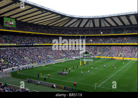 View inside a full Twickenham Stadium, London. Home of the English Rugby Football Union or RFU Stock Photo