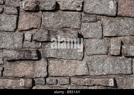 wall from stone gray blocks Stock Photo