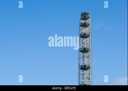 The London Eye against a blue sky, in London, UK. Stock Photo
