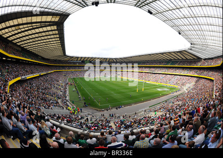 View inside a full Twickenham Stadium, London. Home of the English Rugby Football Union or RFU Stock Photo