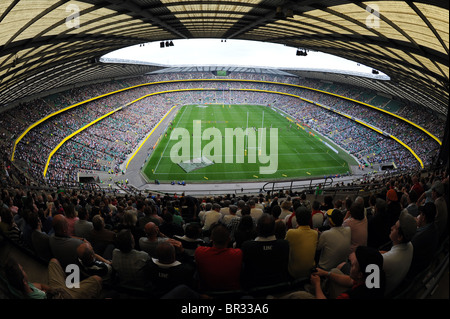 View inside a full Twickenham Stadium, London. Home of the English Rugby Football Union or RFU Stock Photo