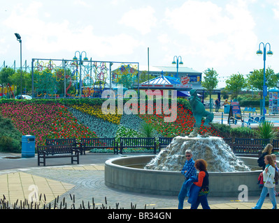 The Jolly fisherman fountain in the promenade park at Skegness,Lincolnshire,UK. Stock Photo
