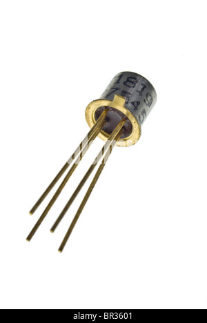 Electronic transistor isolated on white background. Macro shot. High ...