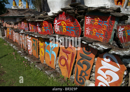 marnyi wall in the tashiding gomba Stock Photo