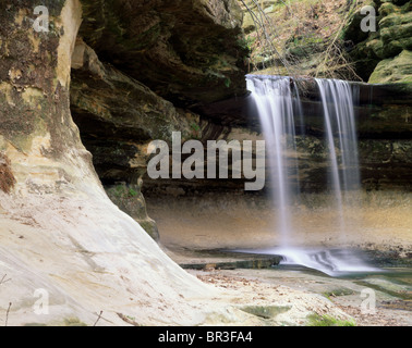 Waterfall in Starved Rock State Park Illinois Stock Photo