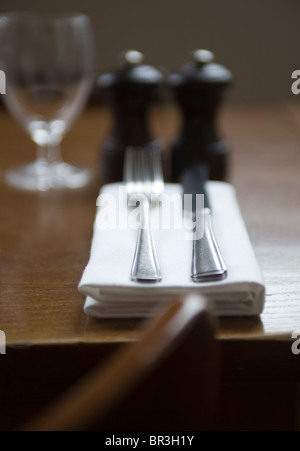 Restaurant Table Setting Stock Photo