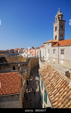 DUBROVNIK, CROATIA. A view of the old town from the walls, with the Dominican monastery and museum on the right.