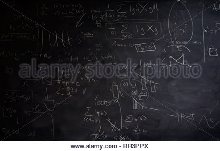 Blackboard with math equations Stock Photo - Alamy