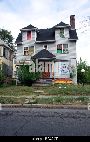 Abandoned dwelling Detroit Michigan USA Stock Photo