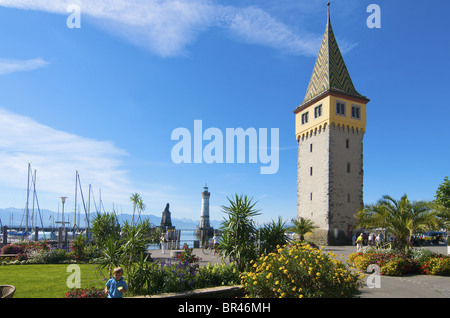 Harbour, Lake Constance, Lindau, Bavaria, Germany, Europe Stock Photo