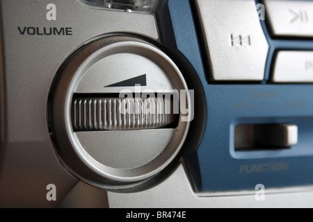 close up of a volume dial on a UK CD player Stock Photo