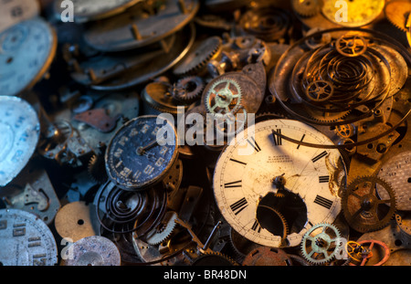 Pocket watch parts still-life, extremely detailed Stock Photo
