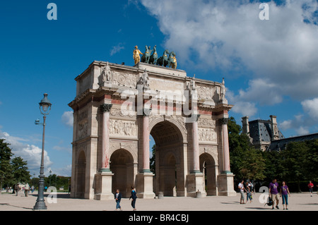 Arc de triomphe du Carrousel, near the Louvre, Paris, France Stock Photo