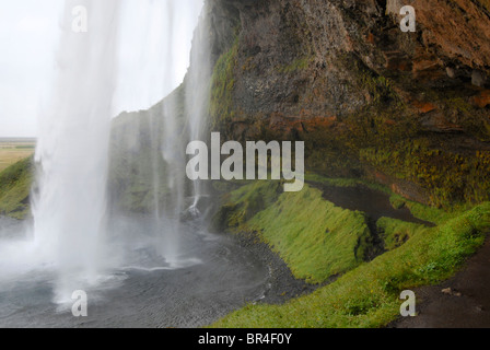 Seljalandsfoss waterfall off route 1, Iceland. Stock Photo
