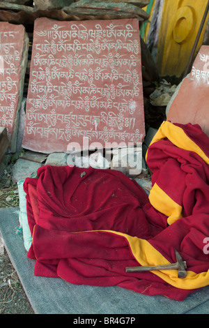 tibetan red marnyi stone Stock Photo