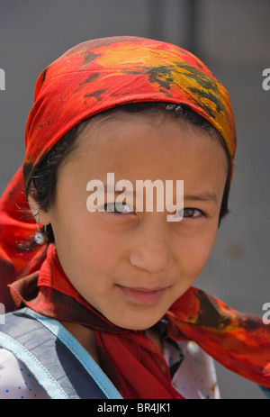 Uighur girl, Hotan, Xinjiang, China Stock Photo