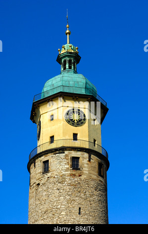 Castle tower, or Hausmannsturm, of the ruins of Neideck Castle, Arnstadt, Thuringia, Germany Stock Photo