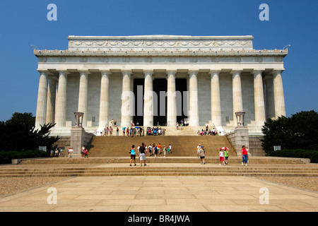 Lincoln Memorial in the form of a Greek Doric temple, Washington D.C., USA, Stock Photo