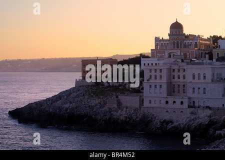 View of Santa Cesarea Terme in the evening, Italy