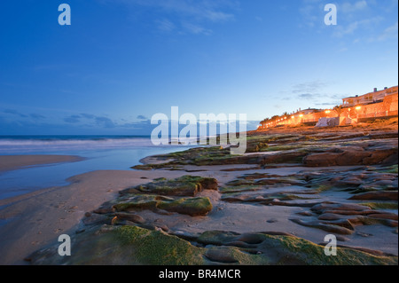 Praia da Luz in the evening, Algarve, Portugal Stock Photo