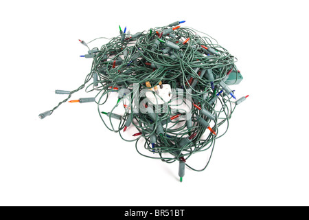 tangled christmas lights Stock Photo