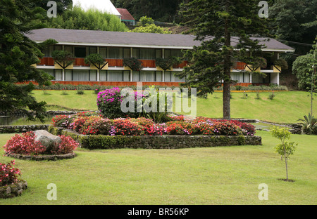 Bambito Hotel at Bambito, Chiriqui, Panama.  View of the gardens and main building of the resort. Stock Photo