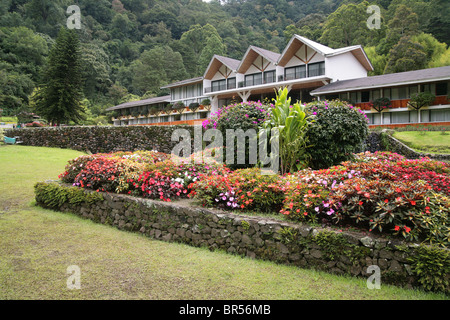 Bambito Hotel at Bambito, Chiriqui, Panama.  View of the gardens and main building of the resort. Stock Photo