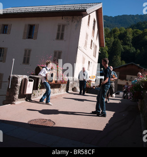 Accordion Festival, Traditional French Alpine Village of Beaufort, France, September 11th 2010 Stock Photo