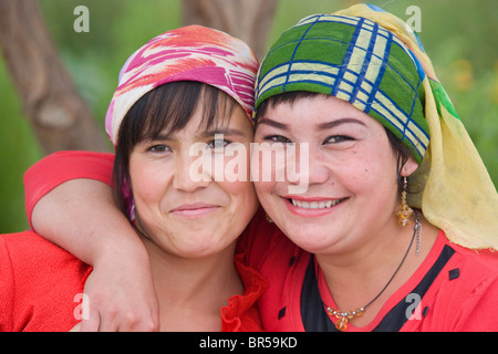 Uighur women, Hotan, Xinjiang, China Stock Photo