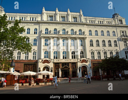 Gerbeaud House, home of a famous pastry maker and café in Vörösmarty square on Váci Street. Budapest, Hungary Stock Photo