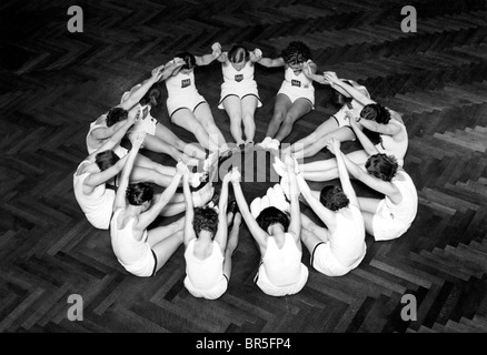 Historic photograph, women doing gymnastics, around 1929 Stock Photo