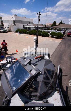 Storm Chaser and IMAX videographer Sean Casey sits on TIV during Project  Vortex 2 as the Discovery Channel crew films him Stock Photo - Alamy