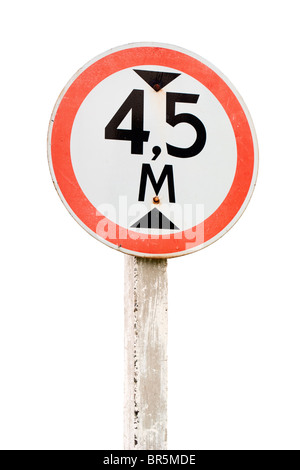 Road sign. Height limit. Isolated on white background with clipping path. Stock Photo