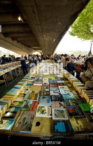 Southbank Book Market under Waterloo Bridge in London. Stock Photo