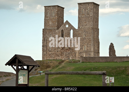 The Twin Towers of St Mary's Church, Reculver Stock Photo