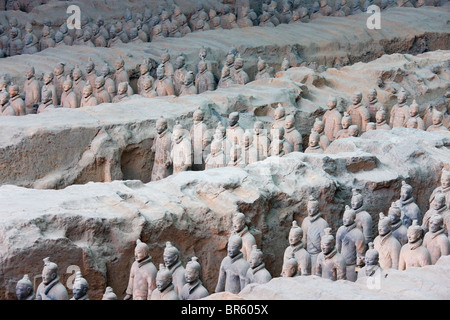 Terra cotta warriors, Emperor Qin Shihuangdi's Tomb, Xian, Shaanxi, China Stock Photo