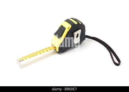 Measuring tape isolated on white. Stock Photo