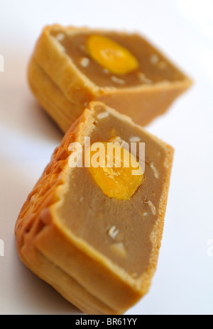 Chinese mooncake with egg yolk and nuts for mid-autumn moon festival ...