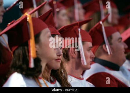 Graduation night at Durango High school in Durango Colorado. Stock Photo