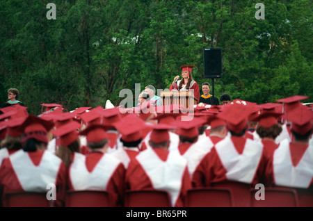 Graduation night at Durango High school in Durango Colorado. Stock Photo