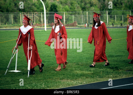 Graduation night at Durango High school in Durango Colorado. Stock Photo