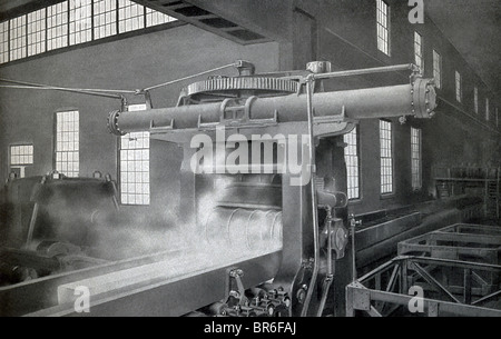 This early 1900s photo shows an Inland Steel company blooming-mill machine. Stock Photo