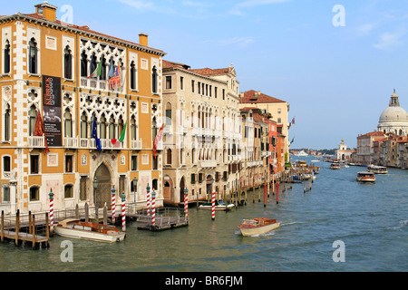 Palazzo Cavalli Franchetti and Bárbaro-Curtis on the Canale Grande, Grand Canal in Venice, Italy Stock Photo