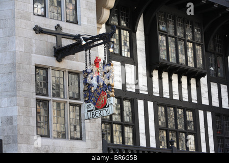 View of the front of Liberty department store, Great Marlborough Street, Westminster, London, W1. Stock Photo